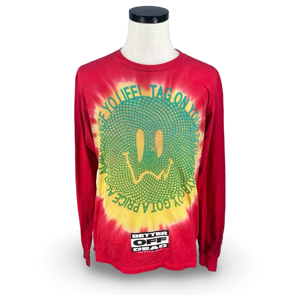 Flatbush Zombies For the Children Red Tie Dye Long Sleeve T-Shirt Mens Medium
